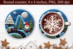 3d Christmas Coaster, Round Christmas Coaster Sublimation Product Image 1