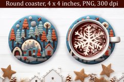 3d Christmas Coaster, Round Christmas Coaster Sublimation Product Image 1