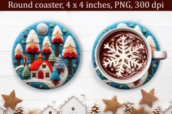 3d Christmas Coaster,Christmas Coaster Sublimation,Gnome Png Product Image 1