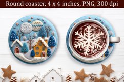 3d Christmas Coaster,Christmas Coaster Sublimation,Gnome Png Product Image 1