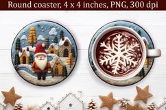3d Christmas Coaster,Christmas Coaster Sublimation,Gnome Png Product Image 1