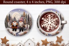 3d Christmas Coaster, Round Christmas Coaster Sublimation Product Image 1