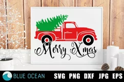Christmas truck svg, Christmas tree truck, svg Product Image 2