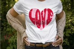Retro Love heart SVG, Love distressed PNG, Valentines SVG Product Image 2