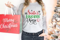 Santa's favorite nurse SVG, Nurse Christmas Svg, Holiday Svg Product Image 2