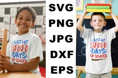 I just hit 100 days of School SVG, 100 days of school SVG Product Image 2