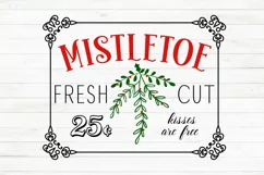 Mistletoe SVG, Christmas SVG, Farmhouse SVG, Mistletoe Product Image 2