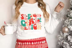 Sleigh Girl Sleigh SVG, Retro Christmas PNG Product Image 2
