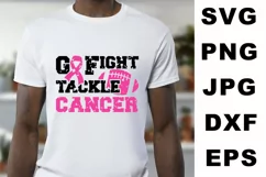 Go fight tackle cancer SVG, Tackle breast cancer SVG Product Image 2