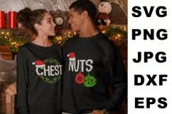 Chest Nuts SVG, Christmas Couple shirts SVG, Funny Chritmas Product Image 3
