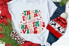 Thick thighs and Christmas vibes PNG, Retro Christmas SVG Product Image 2