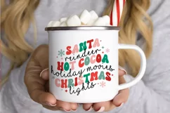 Santa Reindeer Hot cocoa, Christmas things PNG, Retro Chris Product Image 2