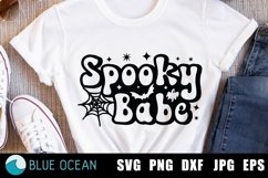 Spooky babe SVG, Retro halloween shirt for woman Product Image 3