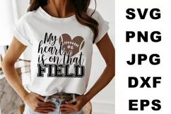 My heart is on that field SVG, Football SVG, Mom Football Product Image 2