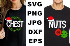 Chest Nuts SVG, Christmas Couple shirts SVG, Funny Chritmas Product Image 2