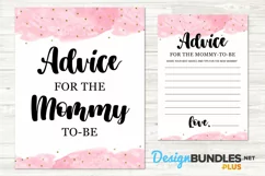 Baby Girl Shower, Advice For Mom To Be, Printable Party Game Product Image 2