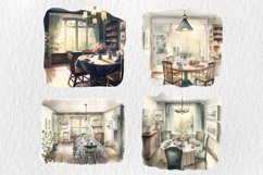 Watercolor dinning room clipart Product Image 2
