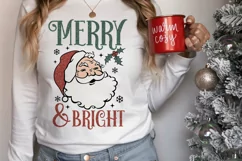 Merry and Bright SVG, Merry & Bright PNG, Vintage Christmas Product Image 3