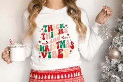 Thick thighs and Christmas vibes PNG, Retro Christmas SVG Product Image 3