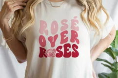 Rosé over roses SVG, Rosé over roses PNG, Galentines Day SVG Product Image 3