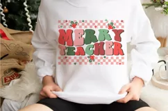 Merry Teacher SVG, Christmas Teacher svg, Teacher Christmas Product Image 3