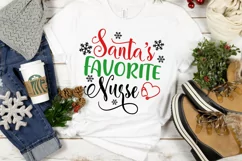 Santa's favorite nurse SVG, Nurse Christmas Svg, Holiday Svg Product Image 4