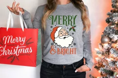 Merry and Bright SVG, Merry & Bright PNG, Vintage Christmas Product Image 4