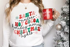 Santa Reindeer Hot cocoa, Christmas things PNG, Retro Chris Product Image 4