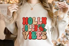 Holly Jolly Vibes SVG, Holly Jolly SVG, Groovy Christmas Product Image 4