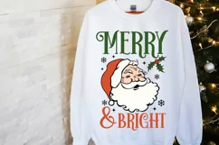 Merry and Bright SVG, Merry & Bright PNG, Vintage Christmas Product Image 5