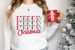 Merry Merry Merry Christmas SVG, Merry Christmas SVG Product Image 5