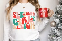 Sleigh Girl Sleigh SVG, Retro Christmas PNG Product Image 5