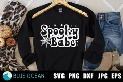 Spooky babe SVG, Retro halloween shirt for woman Product Image 4