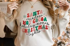 Santa Reindeer Hot cocoa, Christmas things PNG, Retro Chris Product Image 5
