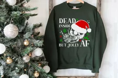 Dead inside but jolly AF PNG, Christmas shirt SVG, Skull Product Image 5