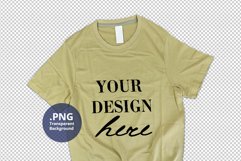 Sand color Man's t-shirt Mockup Transparent background PSD Product Image 1