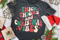 Thick thighs and Christmas vibes PNG, Retro Christmas SVG Product Image 6