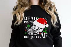 Dead inside but jolly AF PNG, Christmas shirt SVG, Skull Product Image 6