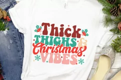 Thick thighs and chirstmas vibes SVG, Christmas Vibes SVG Product Image 6