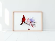 Watercolor Christmas clipart with cardinal birds Product Image 5