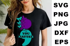 Suicide Awareness SVG, Semicolon SVG, Suicide Awareness PNG Product Image 2