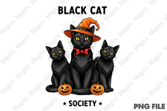 Vintage Halloween Cats PNG Sublimation Product Image 1