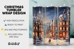 Christmas Tumbler Wrap Design, tumbler sublimation 20oz 30oz Product Image 1