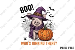 Vintage Halloween Farm Pig PNG Product Image 1