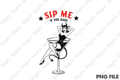 Halloween Pin-up Girl Cocktail PNG Product Image 2