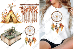 Watercolor Boho Autumn Clipart Product Image 1