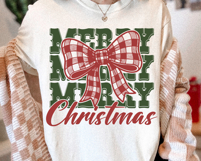 Merry Christmas Plaid Ribbon SVG PNG File Product Image 2