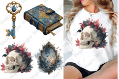 Watercolor Elegant Halloween Clipart Product Image 1