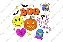 Retro Halloween Ghost Pumpkin Png Product Image 1