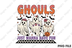 Retro Halloween Ghouls PNG Sublimation Product Image 1